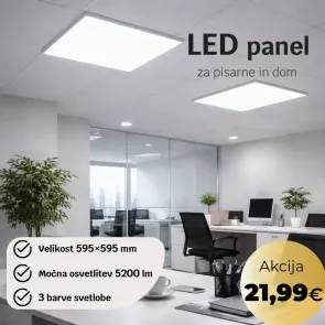GREEN TECH LED panel Green tech 595 x 595 x 30 mm 40W, 3 CCT, 130lm/W, Philips driver - PLX6060