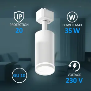 GU10 track lighting – set 2 m + 4 fixtures + 4 LED bulbs