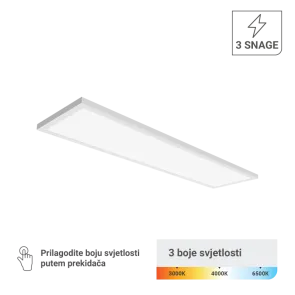 Surface-mounted LED panel 300 × 1200 mm 36/40/48 W 3CCT | PLX-SF-30120-48W