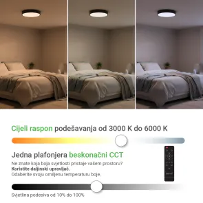 Pametna LED stropna svetilka 72 W 5500 lm 3000–6000 K | NOIR-L