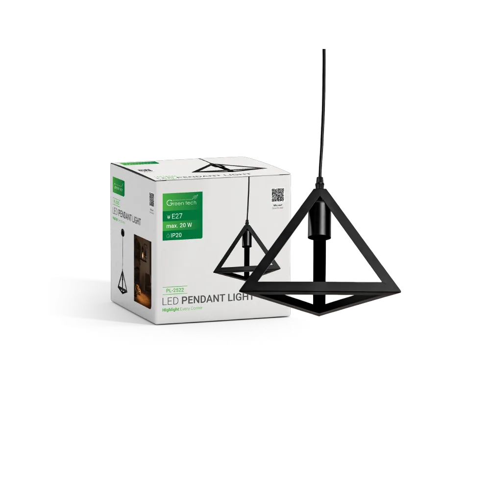 Black pendant light E27 up to 20 W | PL-2522