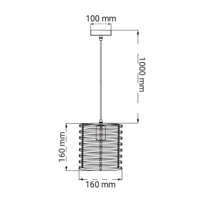 Black pendant light E27 up to 20 W | PL-1616R