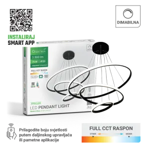 Smart LED pendant light 75 W 3500 lm | SPIRALLUMI