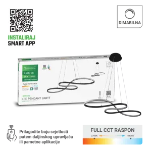 Pametna LED viseča svetilka 54 W 2700 lm | SERPENTINA