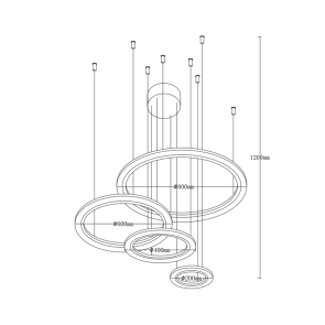 Pametna LED viseča svetilka 125 W 6250 lm | RINGSYMPHONY