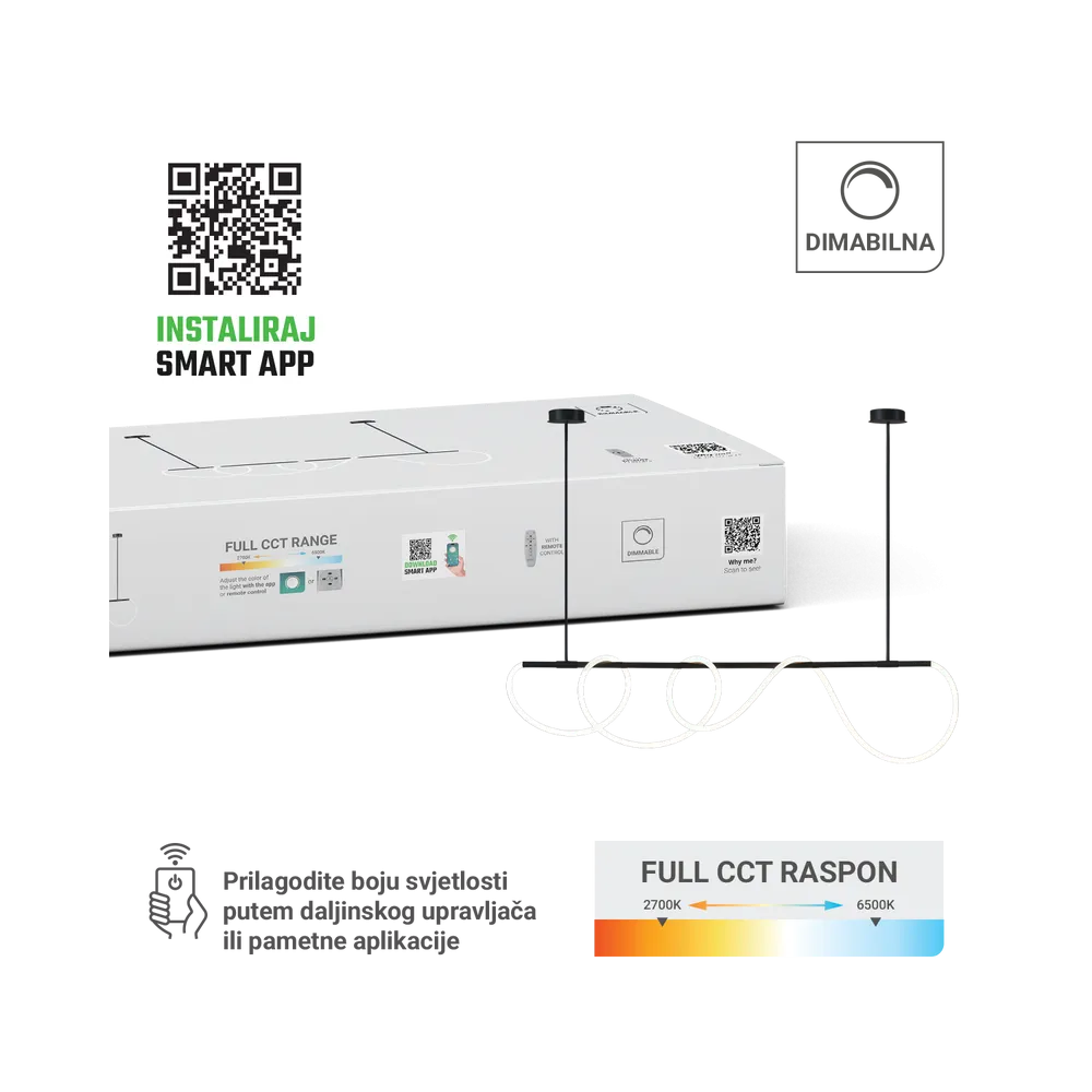 Smart LED pendant light 100 W 5000 lm | LINEAFLOW