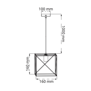 Black pendant light E27 up to 20 W | PL-1616D