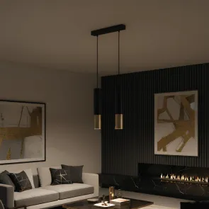 Black-gold pendant light 2 × GU10 | VELORA-2