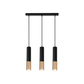 Black-gold pendant light 3 × GU10 | VELORA-3L
