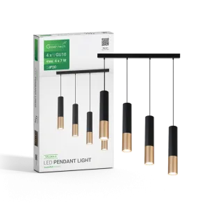 Black-gold pendant light 4 × GU10 | VELORA-4