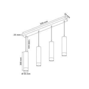 Black-gold pendant light 4 × GU10 | VELORA-4