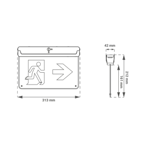 LED emergency light 3 W up to 3 h | EL06-3LF