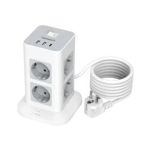 Razdelilnik 8 × AC + 3 USB 3600 W 2 m | TPS03-DE-C