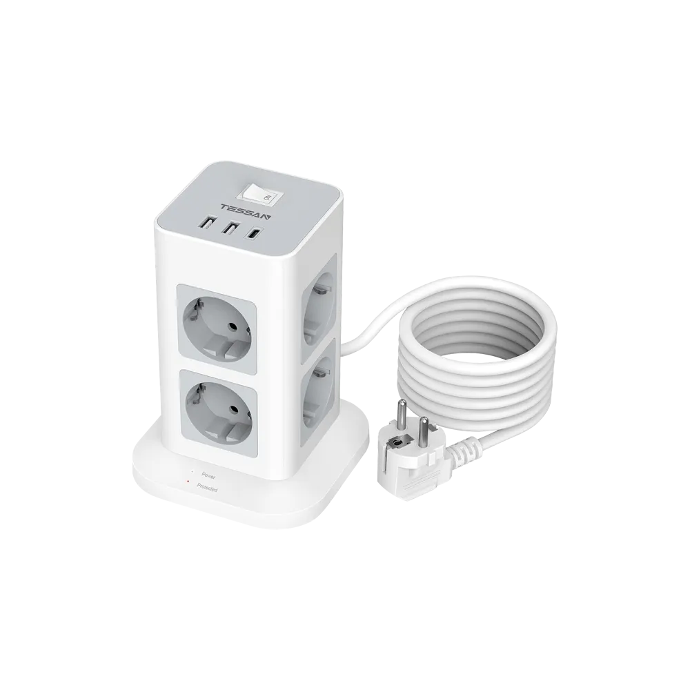 Power strip 8 × AC + 3 USB 3600 W 2 m | TPS03-DE-C