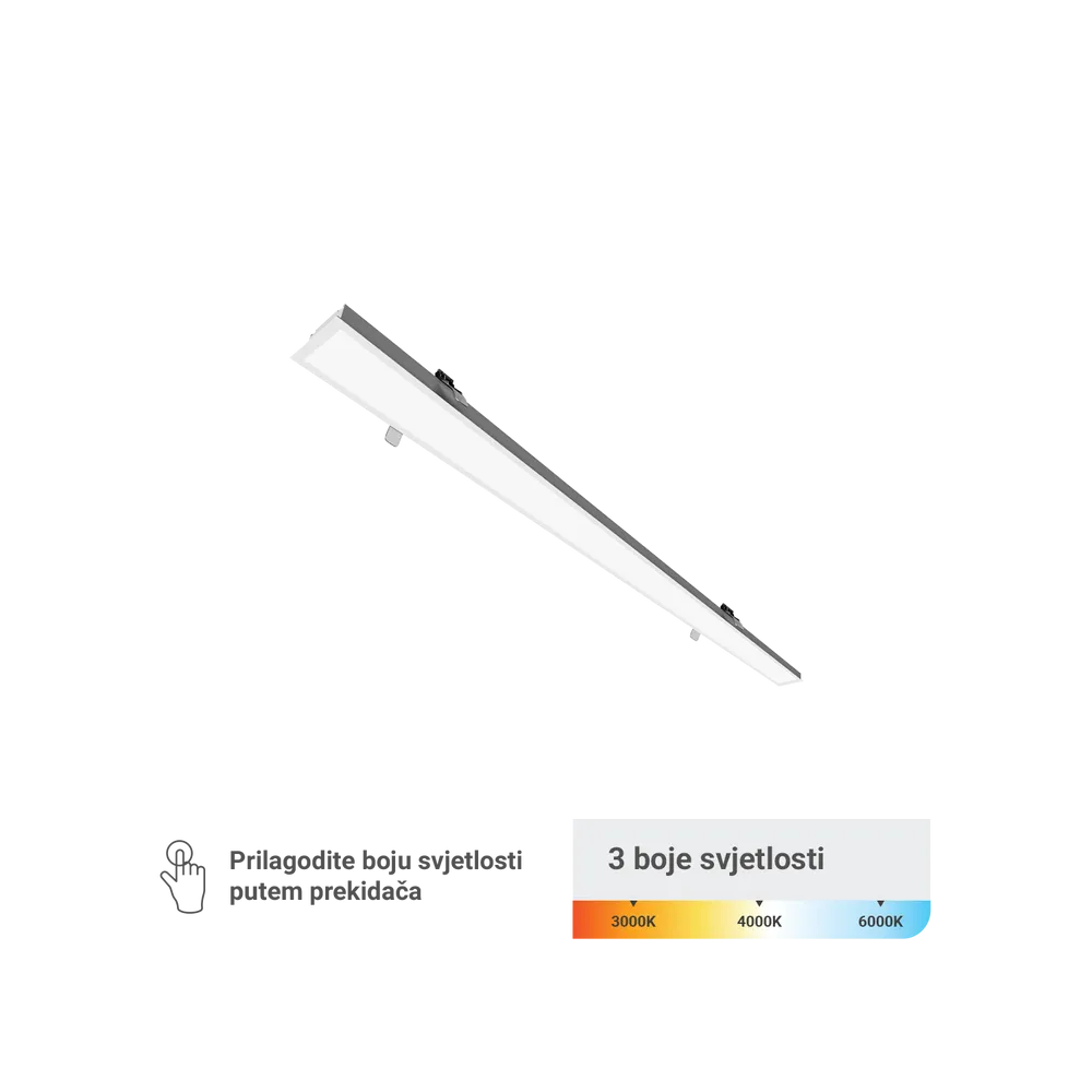 Recessed linear LED light 40 W 4800 lm 3CCT | LL-5535-3CCT-40W