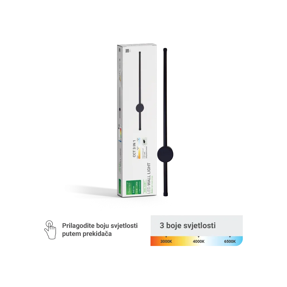 LED stenska svetilka 12 W 840 lm 3CCT | AXEL SLIM-1