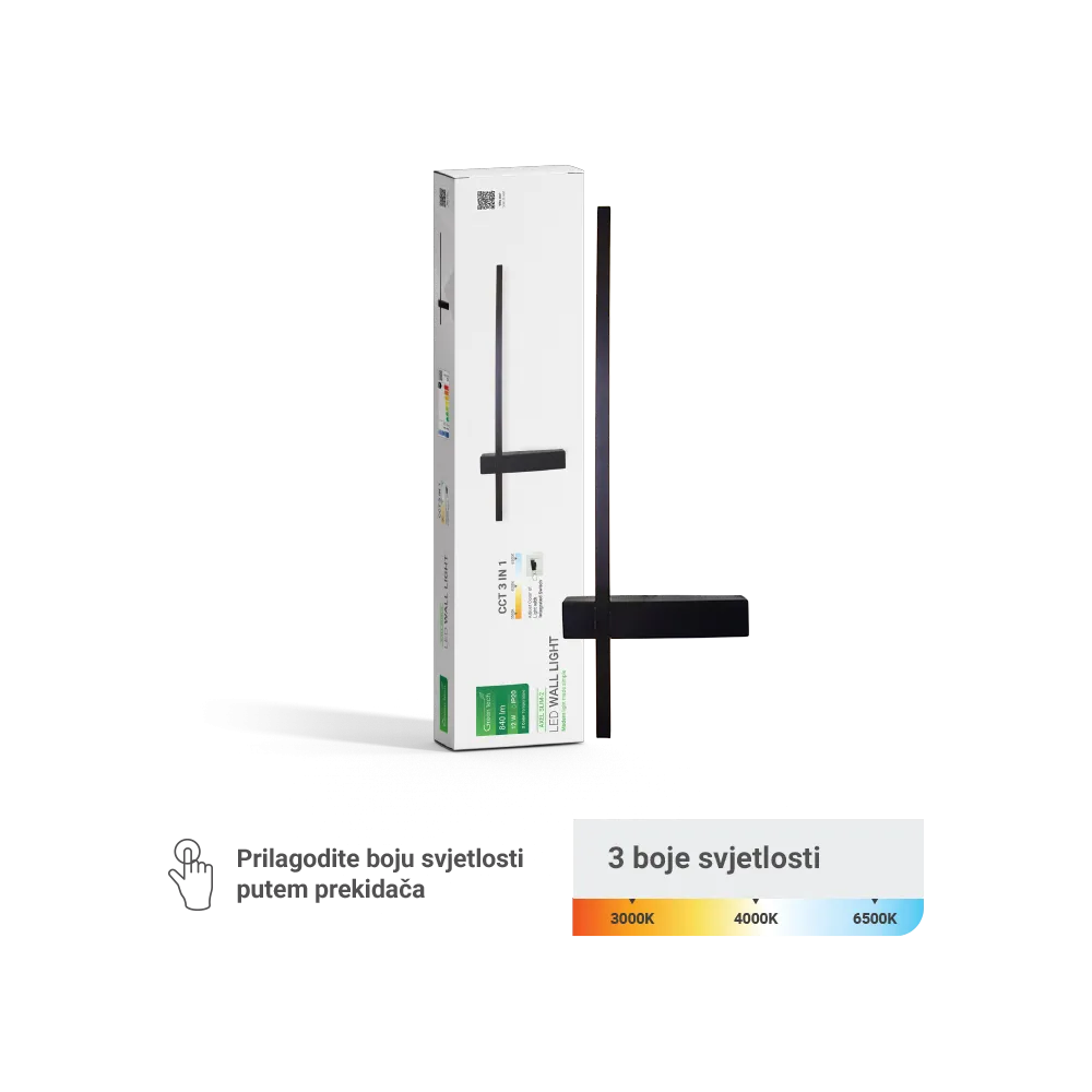 LED stenska svetilka 12 W 840 lm 3CCT | AXEL SLIM-2