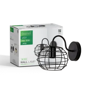 Black wall light E27 up to 20 W | WL-1813