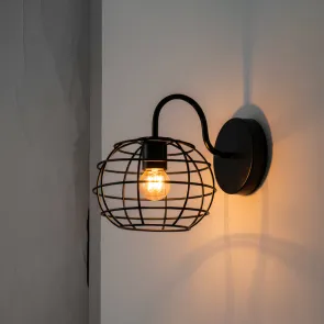 Black wall light E27 up to 20 W | WL-1813