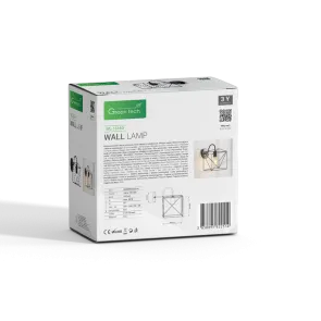 Black wall light E27 up to 20 W | WL-1616D