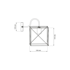 Black wall light E27 up to 20 W | WL-1616D