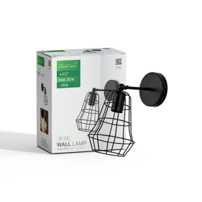Black wall light E27 up to 20 W | WL-1520