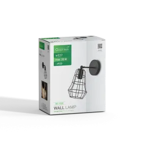 Black wall light E27 up to 20 W | WL-1520