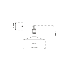 Black wall light E27 up to 20 W | WL-2615