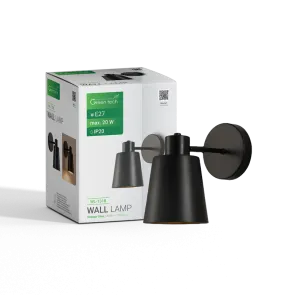 Black wall light E27 up to 20 W | WL-1318