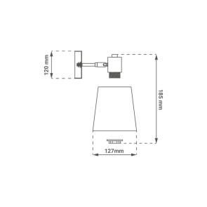 Black wall light E27 up to 20 W | WL-1318