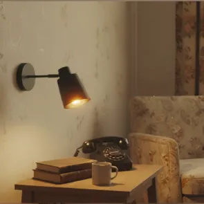 Black wall light E27 up to 20 W | WL-1318