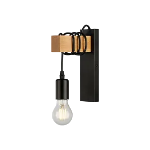 Retro wall light E27 wood-metal | OLD OAK-1W