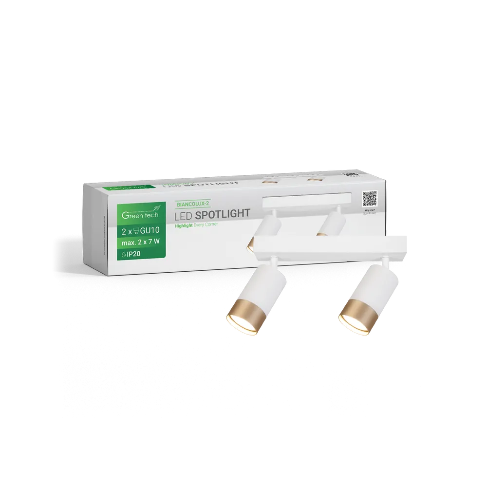 White-gold spot light 2 × GU10 | BIANCOLUX-2
