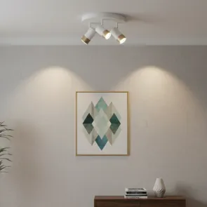 Belo-zlata spot svetilka 3 × GU10 okrogla | BIANCOLUX-3R