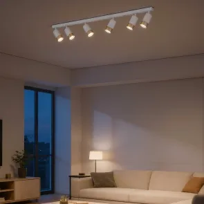 White-gold spot light 6 × GU10 | BIANCOLUX-6