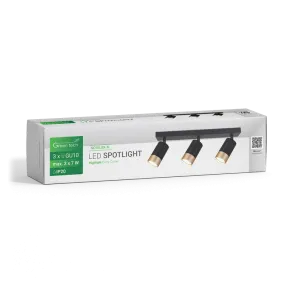 Black-gold linear spot light 3 × GU10 | NOIRLUX-3L
