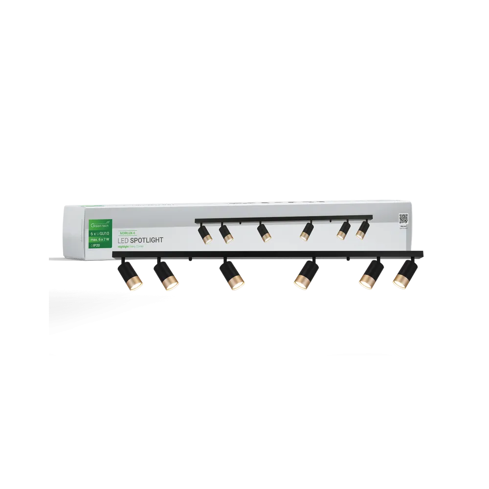 Black-gold spot light 6 × GU10 | NOIRLUX-6