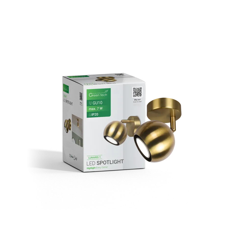 Gold spot light GU10 up to 7 W | LUNARIS-1