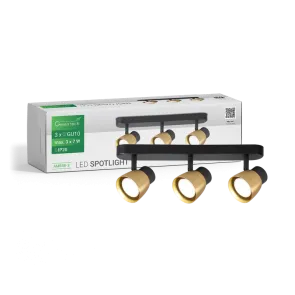 Black-gold spot light 3 × GU10 | AMBRE-3