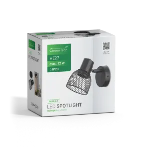 Black spot light E27 up to 12 W | AUREA-1