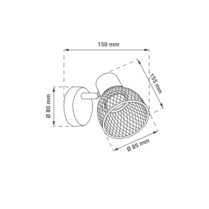 Black spot light E27 up to 12 W | AUREA-1