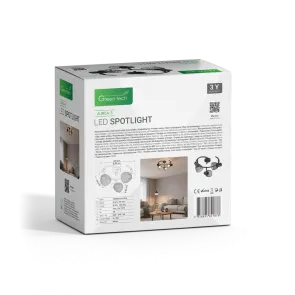 Black spot light 3 × E27 up to 3 × 12 W | AUREA-3