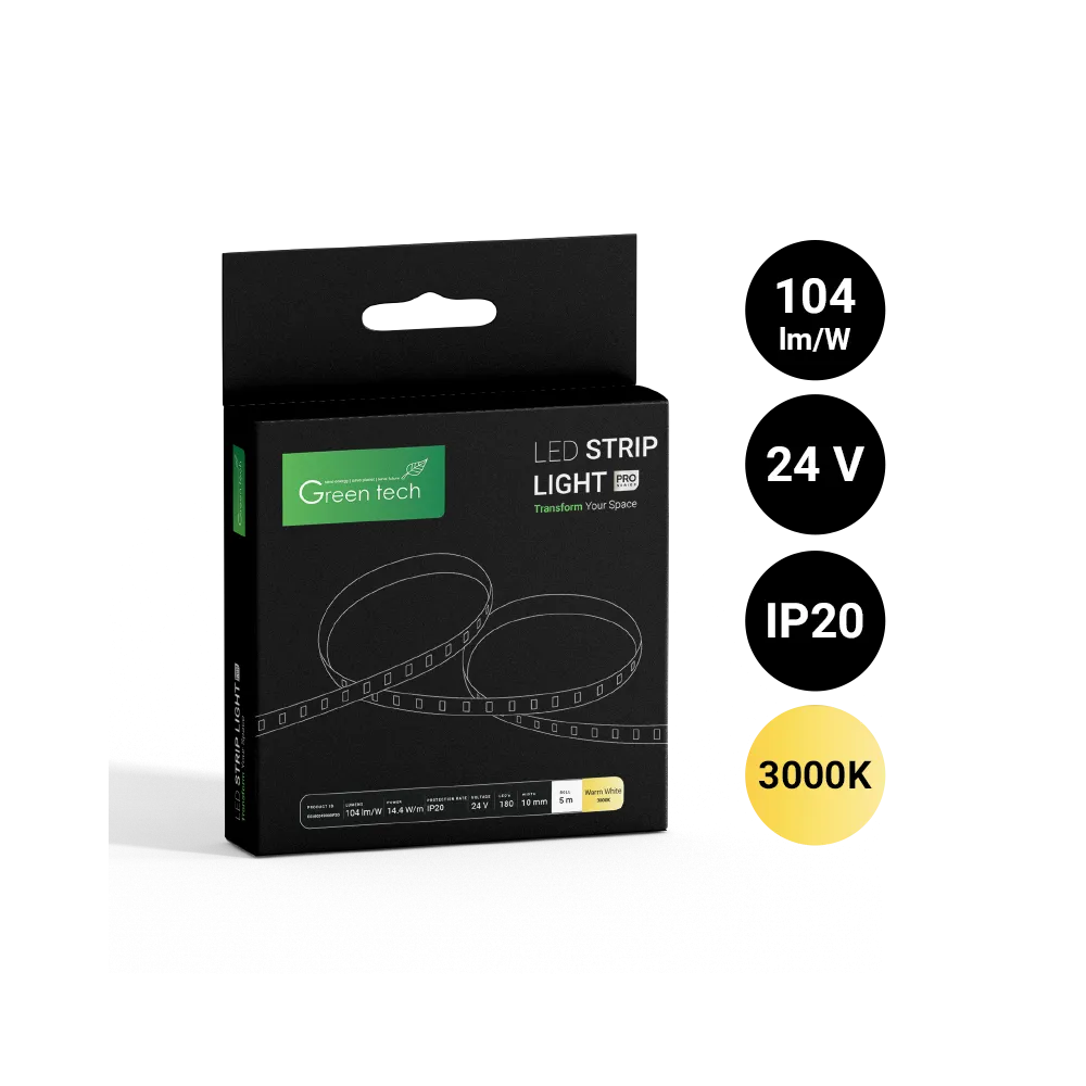 LED strip 14.4 W/m 180 LEDs/m 3000 K | ES180243000IP20