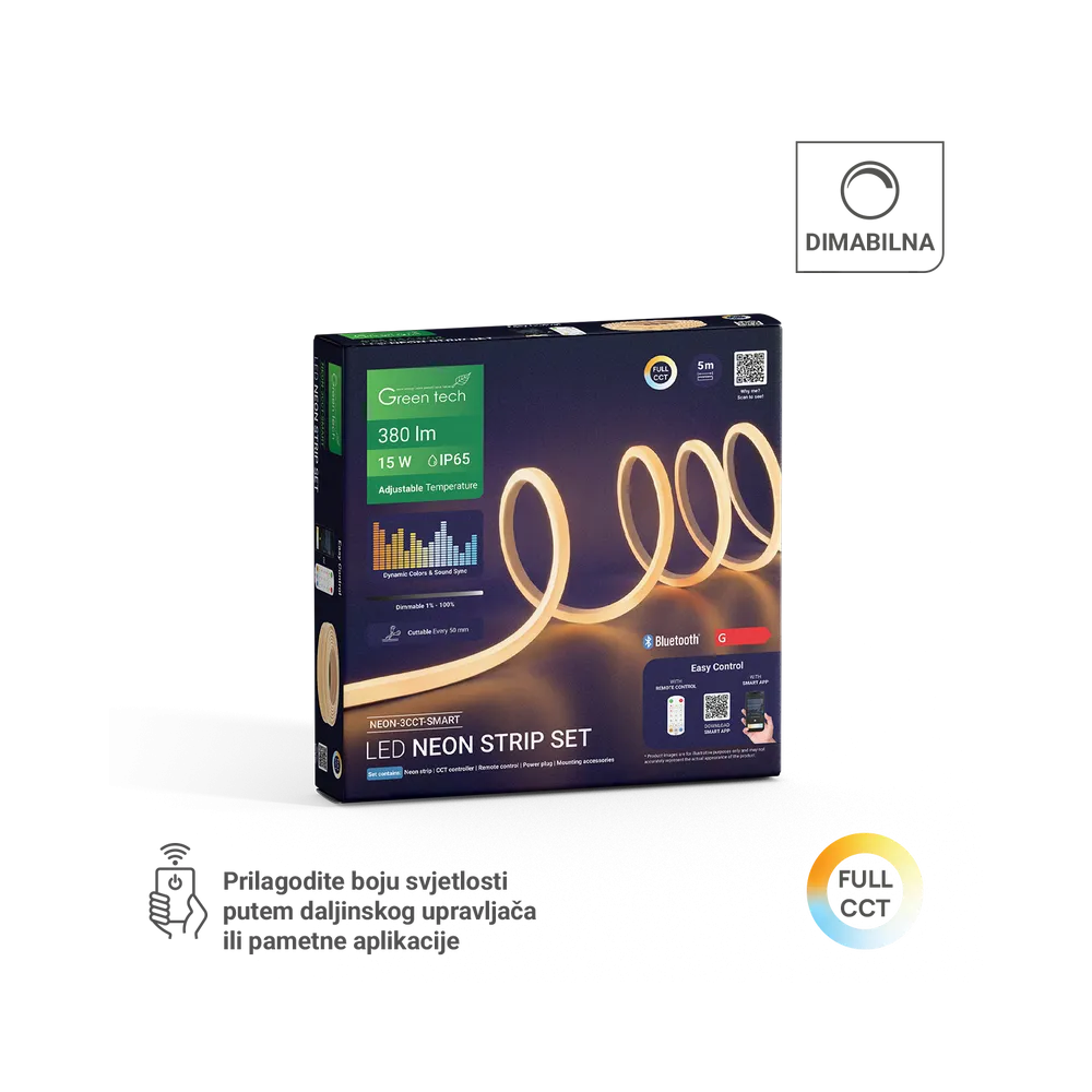 Pametni NEON LED set 5 m 15 W 2700–6500 K | NEON-3CCT-SMART
