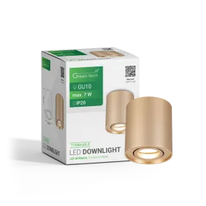 Gold surface-mounted GU10 light up to 7 W | T155M-GOLD