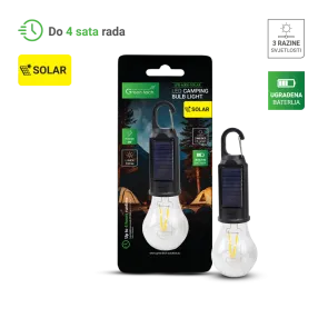Solarna LED žarnica za kampiranje 3 W 100 lm | LFB-6000-SOLAR