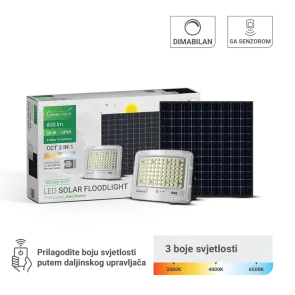 Solar floodlight 50 W 800 lm 3CCT IP65 | SFX-50W-3CCT