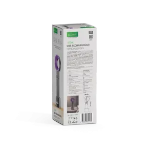 Prenosni ventilator 1,9 W 800 mAh črno-vijoličen | HH-F36BP