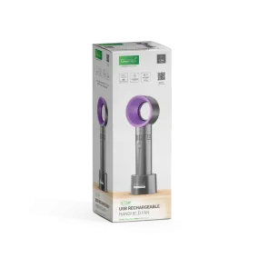 Portable fan 1.9 W 800 mAh black-and-purple | HH-F36BP