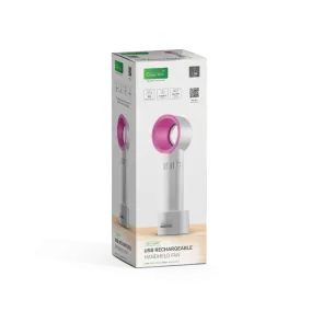 Prenosni ventilator 1,9 W 800 mAh belo-roza | HH-F36WP
